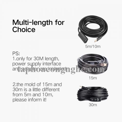 Ugreen 10321 10M màu Đen Cáp tín hiệu nối dài USB 2.0 có chip khuếch đại cao cấp US121 30010321